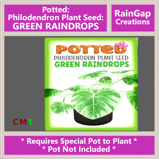 Second Life Marketplace Potted Philodendron Plant Seed Green